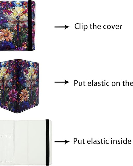 Passport Holder for Women and Men PU Leather Passport Cover for Travel (Dragonfly)