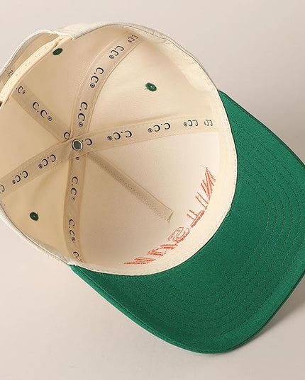 MIRMARU Two-Tone Vintage Canvas Trucker Hats for Men & Women, Adjustable Size Baseball Caps with Trendy Embroidered Design