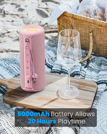 MIATONE Portable Bluetooth Speaker 36W Stereo Sound Bass Boost, 24H Playtime Bluetooth 5.3 TWS Pairing (Pink)