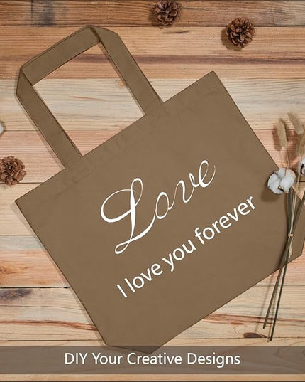 TOPDesign 1-Pack Super Strong Large 12oz Cotton Canvas Tote Bag, Reusable Grocery Shopping Cloth Bag, Fashionable Two-Tone Tote for Crafts, DIY Your Creative Designs