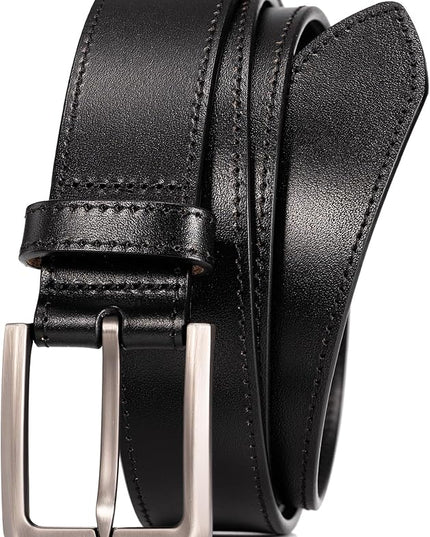 WOLFANT Men's 35mm Dress Casual Belt,100% Italian Full Grain Real Solid Leather