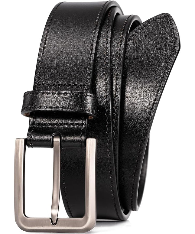 WOLFANT Men's 35mm Dress Casual Belt,100% Italian Full Grain Real Solid Leather