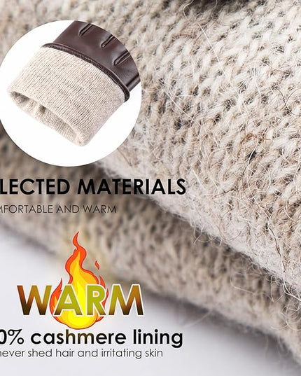 Womens Winter Leather Touchscreen Texting Warm Driving Lambskin Pure Genuine leather Gloves