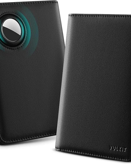 VULKIT Passport Holder with Airtag Slot, Premium Nappa Leather, RFID Blocking Airtag Passport Wallet