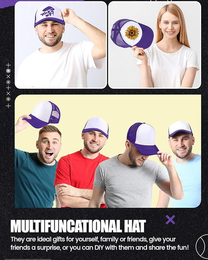 10 Pcs Sublimation Blank Trucker Hats Bulk Mesh Baseball Cap Polyester Mesh Trucker Hat for Men and Women