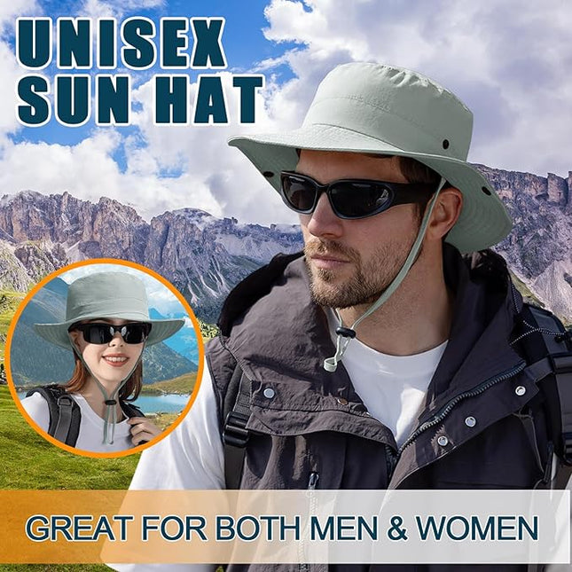 Sun Hats for Men Women Fishing Hat UPF 50+ Quick Dry Foldable Bucket Hat Adjustable Safari Hat for Beach Hiking