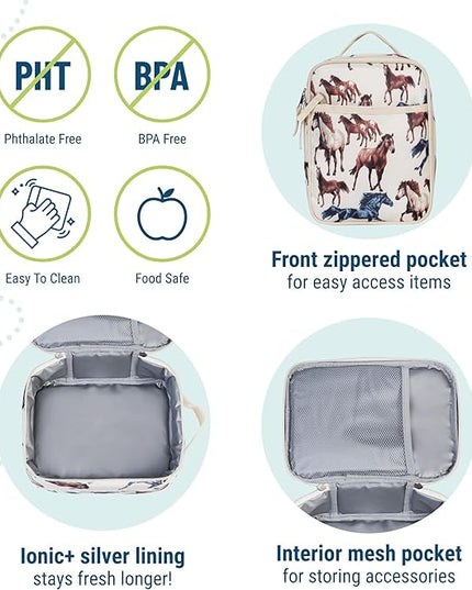 Wildkin ECO rPET Insulated Original Lunch Bag – Durable, Stylish, Ideal for School & Travel - Horse Dreams