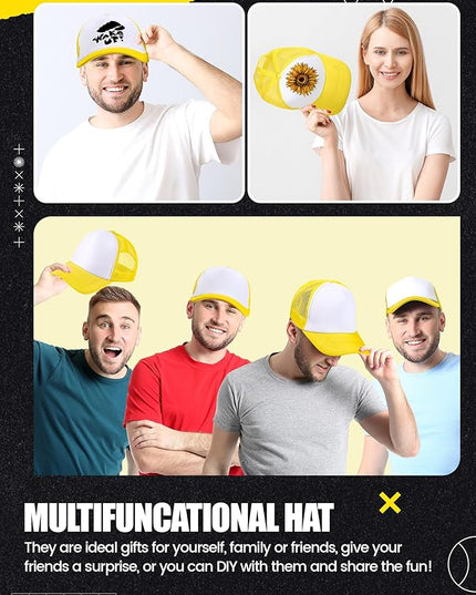 10 Pcs Sublimation Blank Trucker Hats Bulk Mesh Baseball Cap Polyester Mesh Trucker Hat for Men and Women