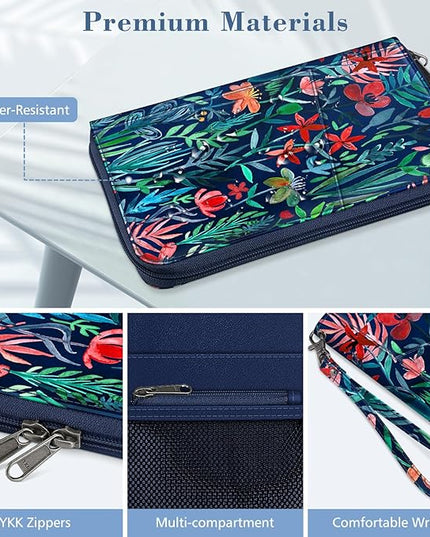 Fintie Family Passport Holder Wallet, RFID Blocking Travel Document Organizer Clutch Bag Credit Cards Case Cover for Women Men