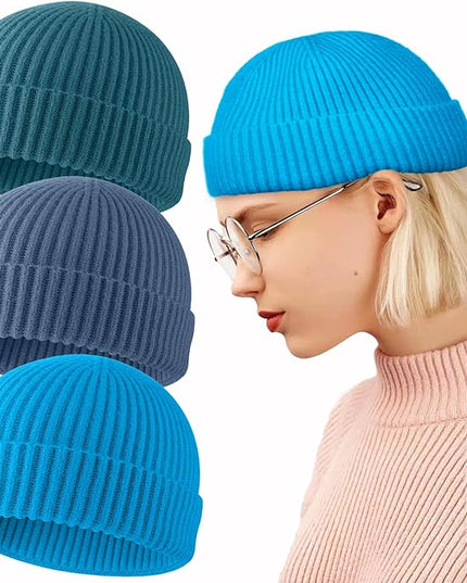 ROYBENS Swag Wool Knit Cuff Short Fisherman Beanie for Men Women, Winter Warm Hats
