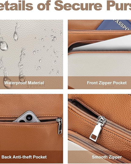 Anti-Theft Crossbody Purse for Women, Crossbody Shoulder Bag with Built-in Wallet & RFID Blocking for Travel Workout