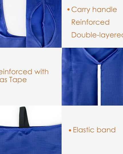 BeeGreen Blue Reusable Grocery Bags Wholesale Blue Reusable Kitchen Bags Bulk Foldable-Machine Washable with Zipper Storage Pouch 20 Packs