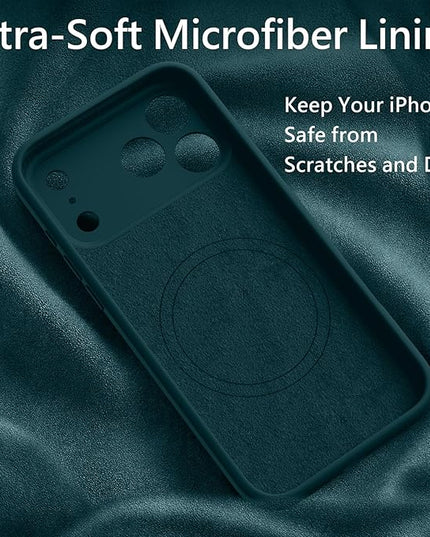 FireNova Magnetic for iPhone 17 Pro Case, Compatible with MagSafe, [Integrated Silicone Camera Control Button] [Camera Protection] Anti-Scratch Microfiber Lining Phone Case, 6.3", Teal