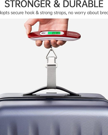 FREETOO Luggage Scale Portable Digital Hanging Scale for Travel, Suitcase Weight Scale with Superior Piano Lacquer 110 Lb/ 50Kg Capacity, Battery Included