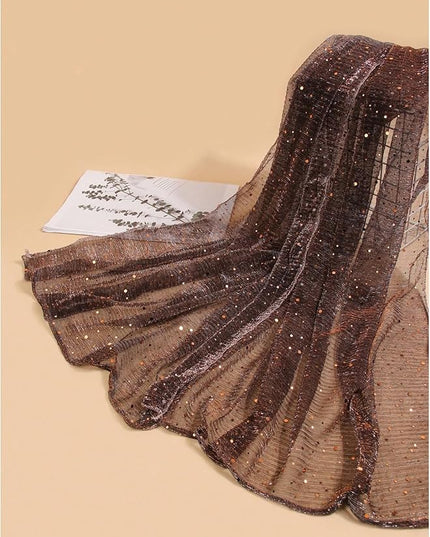 Floerns Women's Sequin Bandana Square Scarf Silk Scarves Mesh Shawl and Wrap for Evening Dresses