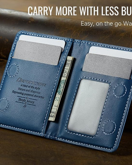 Defencase for Magsafe Wallet Magnetic Card Holder RFID Blocking, PU Leather Minimalist Phone Wallet for MagSafe Phones and Cases for iPhone 17/16/ 15/14/ 13/12/ Pro/Max/Plus/Air, Dark Blue