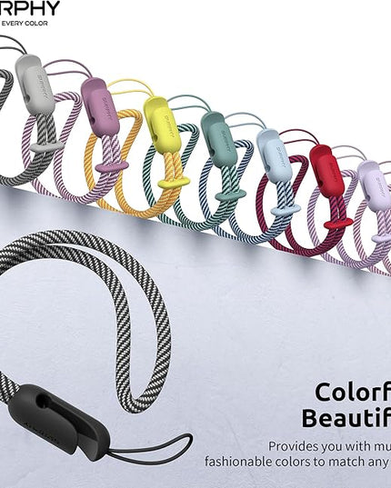 SURPHY 2 Pack Phone Lanyard for Cellphone Case, Phone Wrist Strap for Case, Cellphone Strap with 2-Color Braided, Charm Wrist Lanyard for Women and Men, Black & Gray
