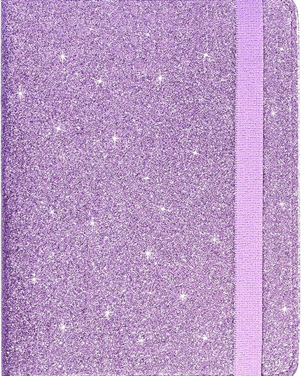 ACdream Unisex Faux Leather Passport and Vaccine Card Holder, Glitter Purple, RFID Blocking, Protects Valuable Information