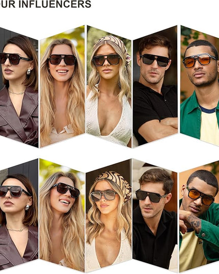 SOJOS Retro Thick Polarized Aviator Sunglasses for Women Men, Large Trendy Bold Square Pilot Shades SJ2385