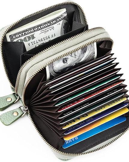GOIACII Small Genuine Leather Wallet for Women, RFID Blocking Credit Card Holder Wallet