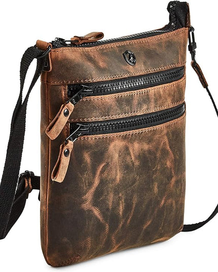 Crossbody Sling Bag for Women Small Real Leather Purse Vintage Travel Crossover Shoulder Bag Handmade