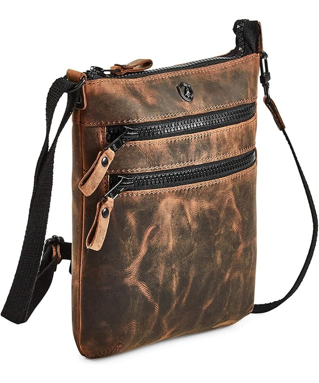 Crossbody Sling Bag for Women Small Real Leather Purse Vintage Travel Crossover Shoulder Bag Handmade
