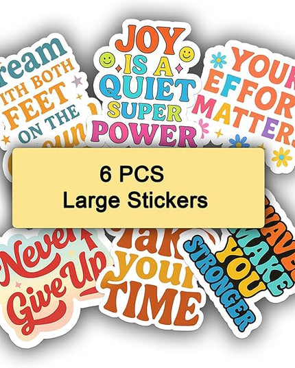 200 PCS Inspirational Stickers for Teachers and Students, Motivational Vinyl Waterproof Sticker Pack, Decals Positive Quotes for Laptop Water Bottle Scrapbook Birthday Gift