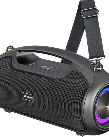 Portable Bluetooth Speakers Wireless Upgrade, 200W Peak Loud Sound/Deep Bass for Party, IP65 Waterproof Outdoor Speaker w/ 2*Subwoofer/2*Tweeter/DSP/Bass Boost/TWS/TF/USB/AUX, 24H Playtime