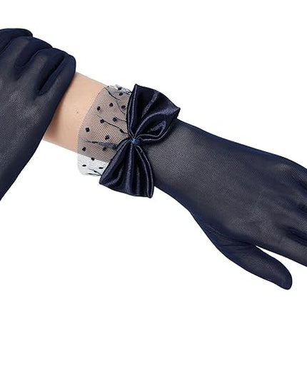 BABEYOND Lace Gloves for Women - Bow Short Prom Gloves Evening Elegant Accessories for Wedding Opera Party