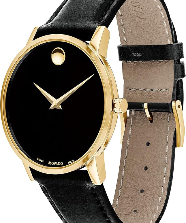 Movado Museum Classic Men's Watch - Swiss Quartz Movement, Calfskin Strap - 3 ATM Water Resistance - Classic, Luxury Fashion Timepiece for Him - 40mm