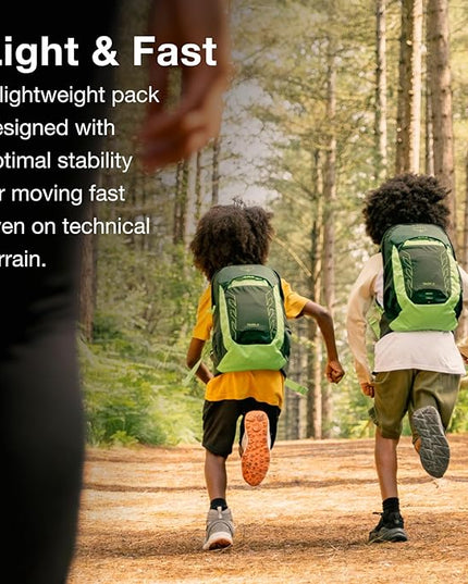 Osprey Talon Jr Boy's Lightweight Hiking Backpack - Kids Adventure Backpack for Travel & Camping, Green Canopy