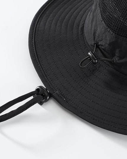 Home Prefer UPF50+ Mens Sun Hat Wide Brim Fishing Hat Womens UV Protection Cap Breathable Mesh Safari Gardening Bucket Hat