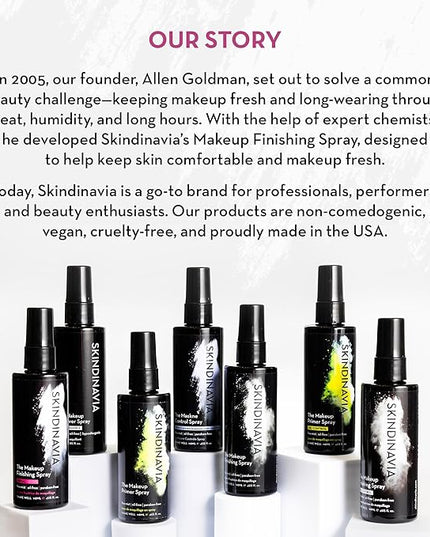 Skindinavia The Makeup Finishing Spray, Classic Makeup Setting Spray, All-Day Wear, Long-Lasting Up to 16+ Hours, Heat-Resistant & Waterproof, Cooling Fine Mist, 2.0 Oz