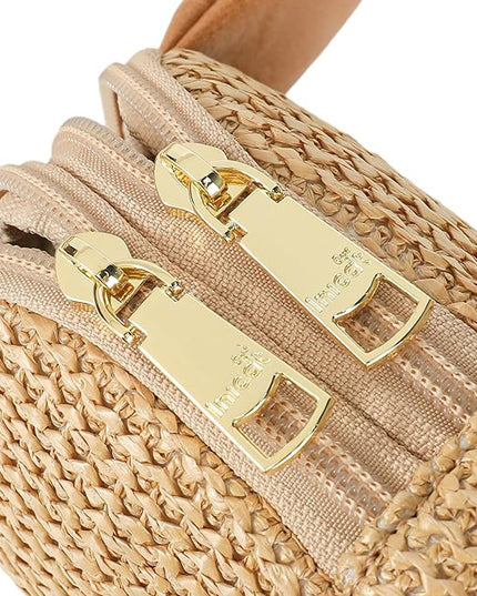 INICAT Faux Straw Crossbody Bags Beach Gifts Valentines Day Her Cruise Ship Essentials Women Summer Small Sling Purses