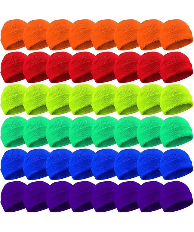 Yahenda 48 Pack Knit Beanies Hats Winter Beanie Hats Warm Knitted Cuffed Skull Cozy Cap for Men Women Unisex