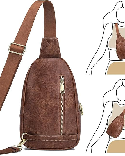 Anti Theft Crossbody Bags for Women Leather Sling Bag Cross Body Travel Purse Chest Bags Fanny Pack Gift Teen Girl