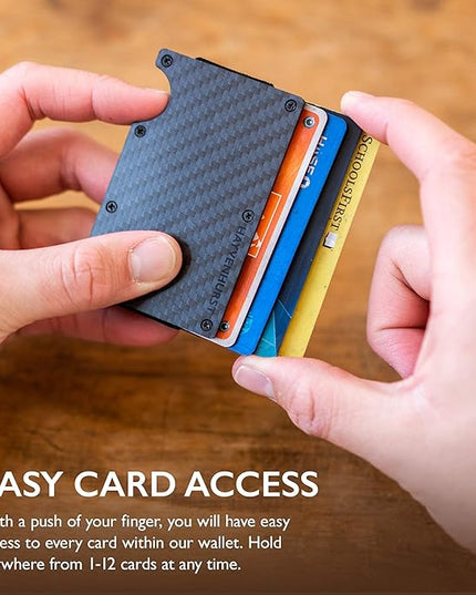 Hayvenhurst Wallet For Men - Reinvented Design Men's Wallet - Slim, Minimalistic & Seamless, Blocks RFID Scanners with a Money Clip (Carbon Fiber)