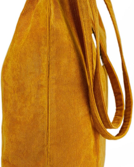 Corduroy Tote Bag Cute Tote Bags for Women Shoulder Bag with Inner Pocket for Work Beach Travel and Shopping Grocery