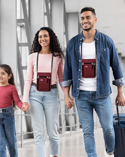 Travel Pouch Neck Wallet Family Passport Holder Organizer Case with RFID Blocking | RFID Blocking