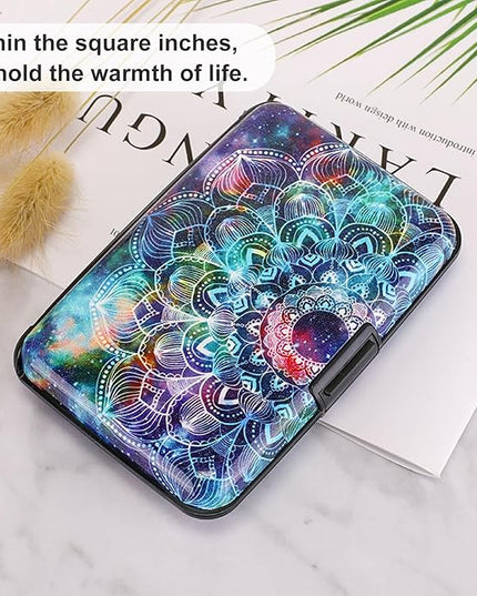 ELFISH Mini RFID Aluminum Wallet Credit Cards Holder Business Card Case Metal ID Case for Men Women (Acolorful)