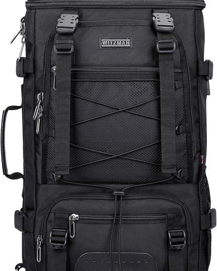 WITZMAN Travel Backpack for Men Convertible Large Carry on Backpack with Shoe Compartment for Airplanes Fit 17 Inch Laptop(B689 Black)