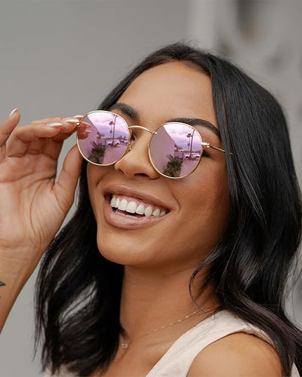 WearMe Pro - Reflective Lens Round Trendy Sunglasses