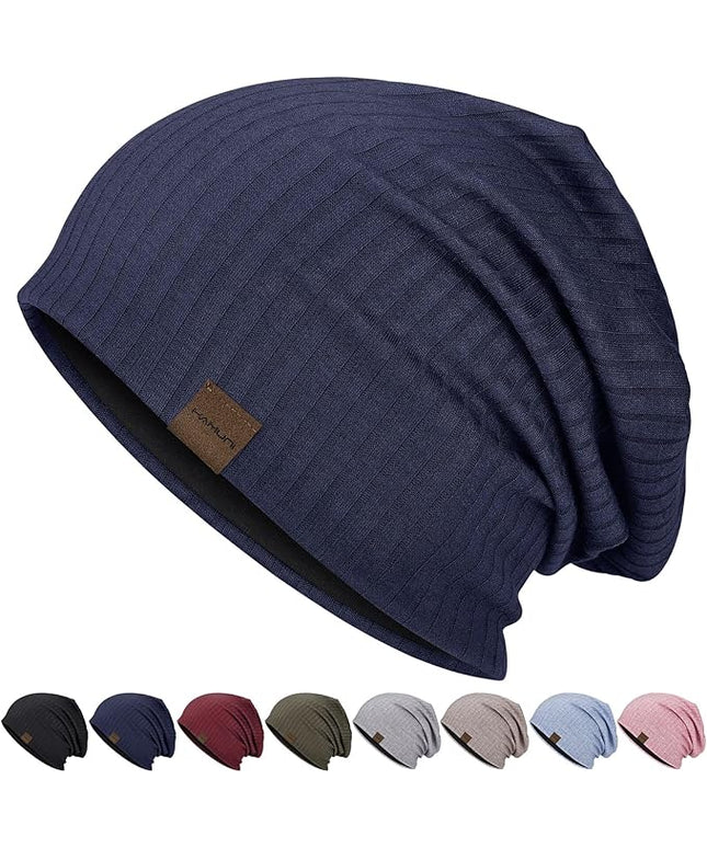 Slouchy Beanie for Men Women Soft Lightweight Running Beanie Hat Chemo Cap Skull Cap