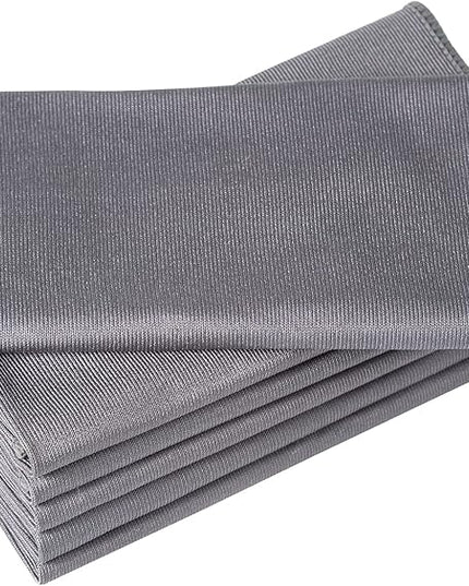 6 Pack Microfiber Glass Cleaning Cloth, 16 Inch X 16 Inch, Lint Free Quickly Clean Window, Glasses, Windshields, Mirrors, and Stainless Steel, Grey