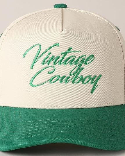 MIRMARU Two-Tone Vintage Canvas Trucker Hats for Men & Women, Adjustable Size Baseball Caps with Trendy Embroidered Design