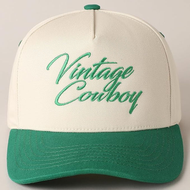MIRMARU Two-Tone Vintage Canvas Trucker Hats for Men & Women, Adjustable Size Baseball Caps with Trendy Embroidered Design