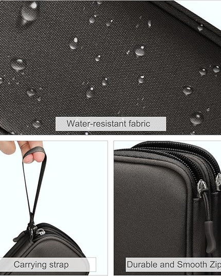 FYY Electronic Organizer, Travel Cable Organizer Bag Pouch Electronic Accessories Carry Case Portable Waterproof Double Layers All-in-One Storage Bag for Cable, Cord, Charger, Phone, Earphone Coffee