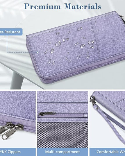 Fintie Family Passport Holder Wallet, RFID Blocking Travel Document Organizer Clutch Bag Credit Cards Case Cover for Women Men
