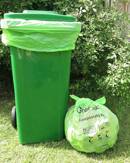 Compostable Bags,Trash bags 13+ gallon tall kitchen, Compostable Trash Lawn & Leaf Yard Waste Bags,Kitchen Compost Trash Bin Compatible,Extra Thick1.01 Mills,Certified by BPI and OK Compost