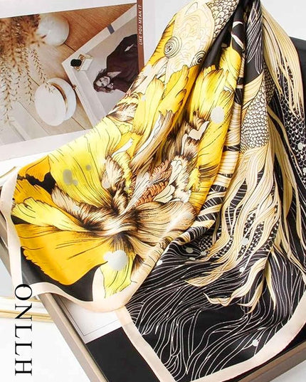 100% Mulberry Silk Scarf for Women Hair Lightweight Square Neckerchief Wrap For Head Scarves 21"